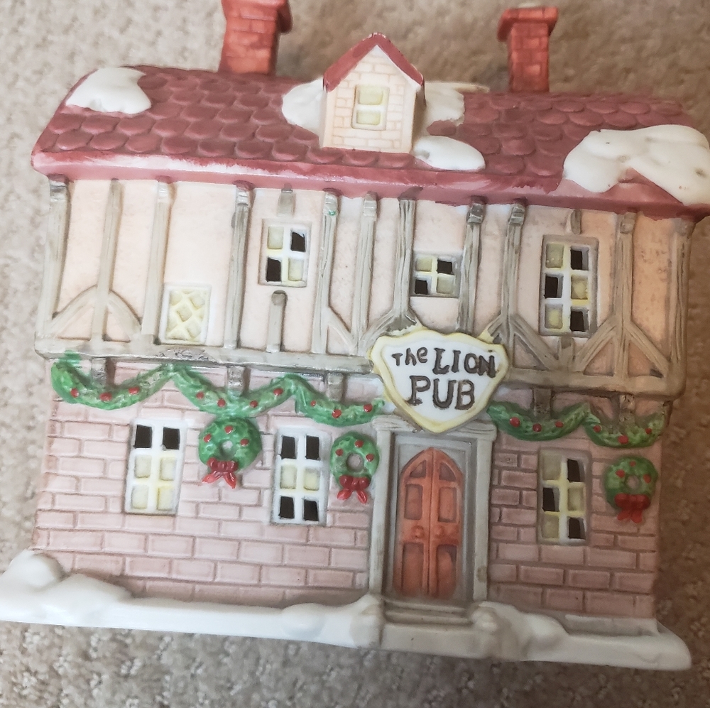 Old World Lion Pub Christmas Village